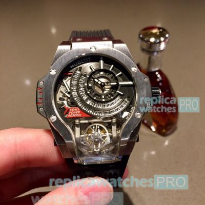 Best Swiss Quality Hublot MP-09 Tourbillon Bi-Axis Silver Bezel Watch